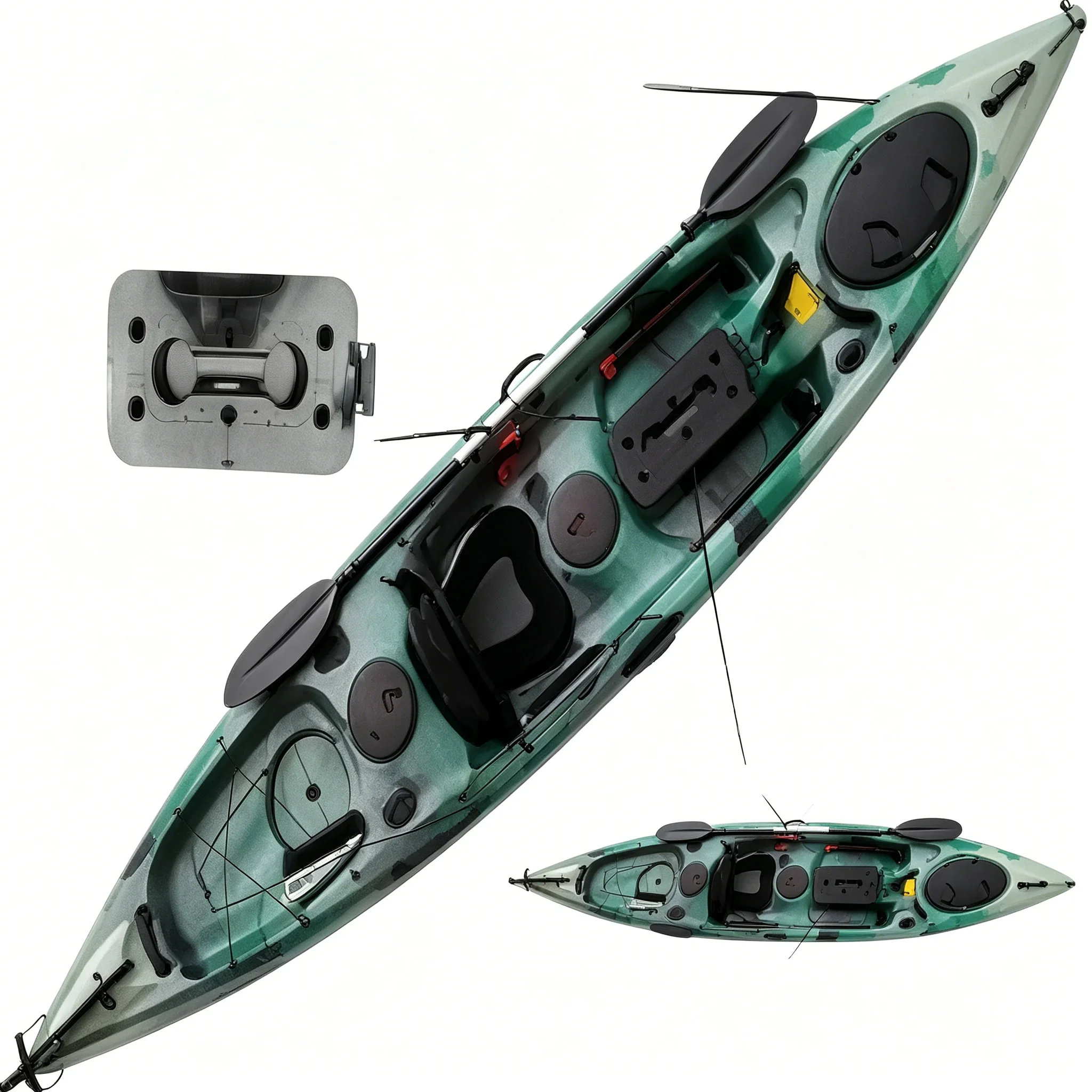 Single Person Polyethylene Ped - Fishing Kayak Rod Holder 评论和价格