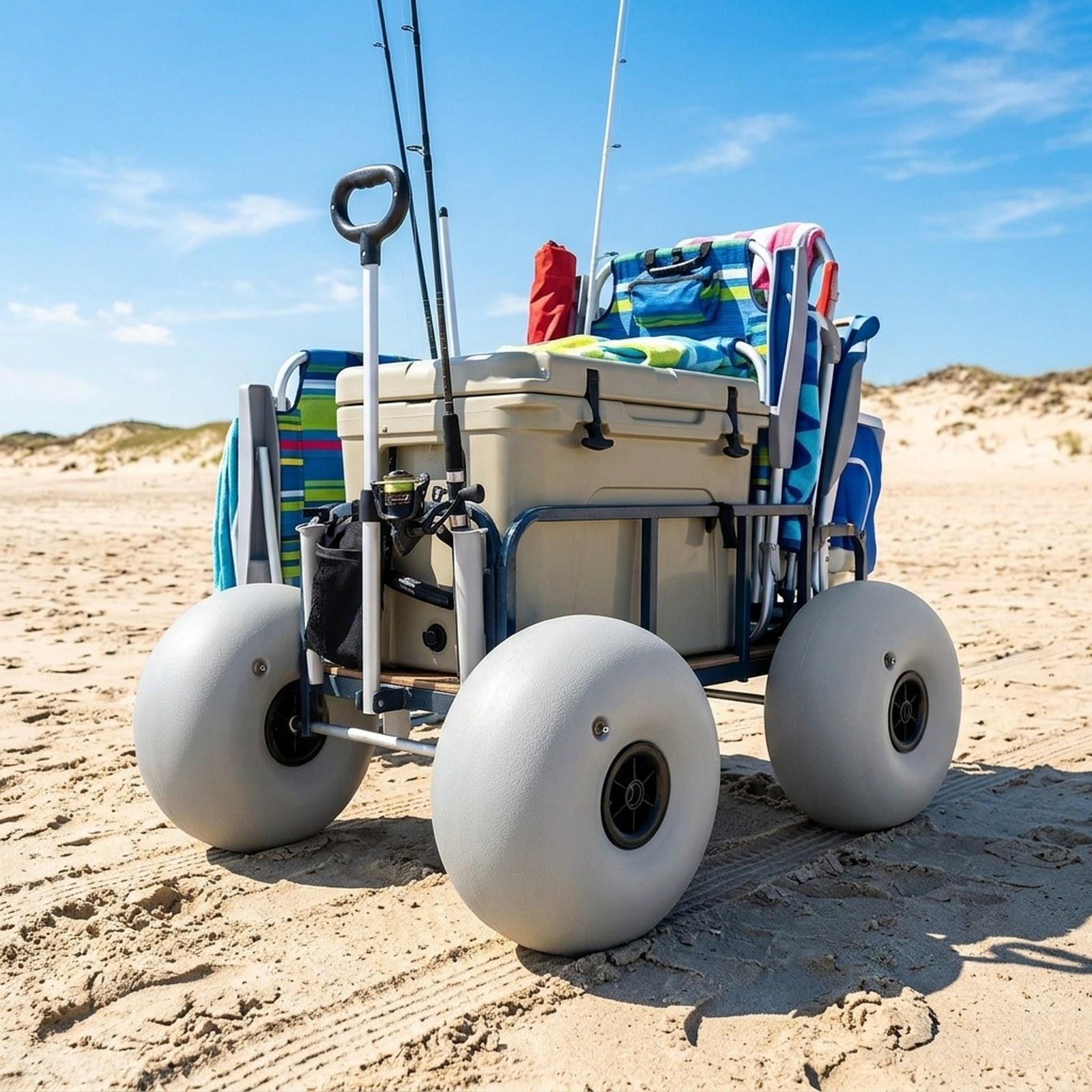 Beach Cart Sand Wheels 16 Inch - Fishing Kayak Cart 评论和价格